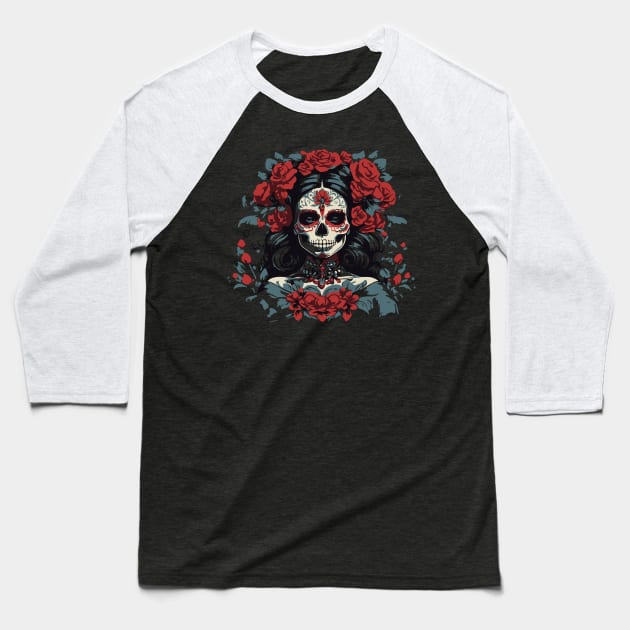 santa muerte Baseball T-Shirt by lkn